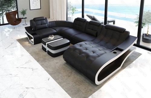 Wohnlandschaft leder sofa - wohnlandschaft, led