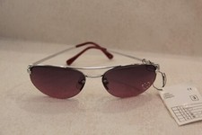 FARB BRILLE SONNENBRILLE GLÄSER DUNKEL WEINROT STRASS RAHMEN OBEN SILBERFARBEN