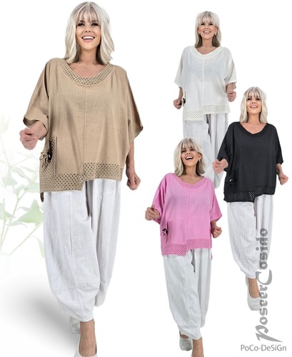 Lagenlook leinen überwurf - leinen,