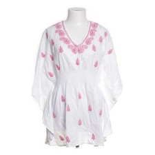 Aurobelle, Strandkleid, Größe: L/XL, Weiß/Pink, Baumwolle, Damen #pcI