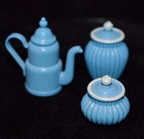 Puppengeschirr alt blau - ,