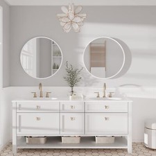 60cm Weiß Rund Spiegel