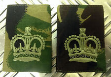 Original British Army Woodland SERGEANT MAJOR Crown Rank Slides / Schulterklappen NEU