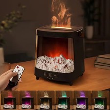 Kamin Luftbefeuchter mit 7 farbigen LED-Leuchten und Aromatherapie Diffusor