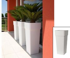 ABVERKAUF - Eckige Pflanzsäule 80cm hoch Weiß farbig mit 37x37cm und herausnehmb