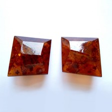 Ohrclips Baltischer Bernstein 835 Silber Ohrringe eckig 3cm
