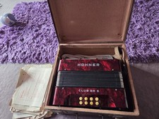 Akkordeon Hohner Club III B S im Koffer mit Noten Top Zustand Made  West Germany