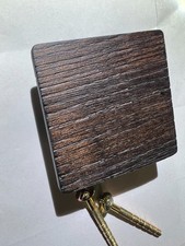 5 Stück Möbelgriff 55x55mm Holz grau  / Restposten XO1ObenK1