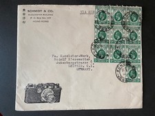 China Brief 1935 Hongkong Zeiss Leitz Wetzlar nach Leipzig