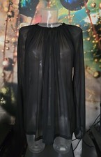 See by Chloe Tunika Shirt Blusenshirt Gr. 38-42 Seide schwarz transparent 60