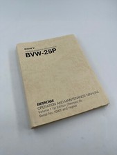 SONY Videocassette Recorder BVW-25P Betacam Operation  Manuel Vol1 1st Rev5