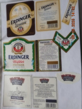 9 bieretiketten privatbrauerei erdinger weissbräu erding/BY  3 bilder  unbenutzt
