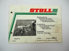 Stoll R420-4 DS AS Schwader Betriebsanleitung Ersatzteilliste 2003