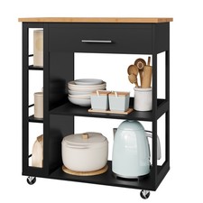 Küchenwagen mit Arbeitsplatte Kücheninsel Servierwagen mit Rollen Küchenrollwage