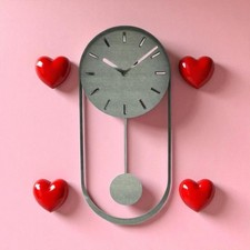 Mebus Quarzpendeluhr • Maße : Ca . 35 x 16 x 4,5 Cm - Farbe : grau