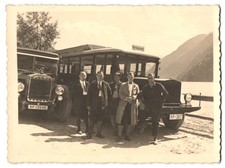 Fotografie Bus MAN und Daimler Benz, Autobus / Omnibus der Reichspost Richtung  