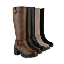 Damen Bikerstiefel Stiefel