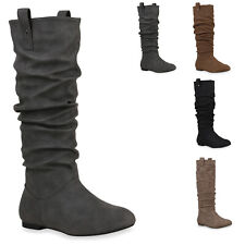 Gefütterte Damen Stiefel Wildleder-Optik Boots 817770 Trendy Neu