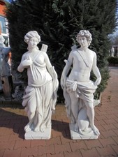 Steinfiguren Set, Apollon & Diana Göttin der Jagd, Statuen Steinguss Gartenfigur