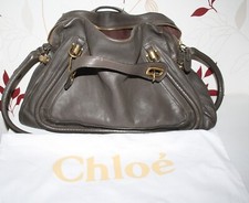Original Chloé Paraty Large Taupe Chloe mit Schultergurt und Staubbeutel Top!