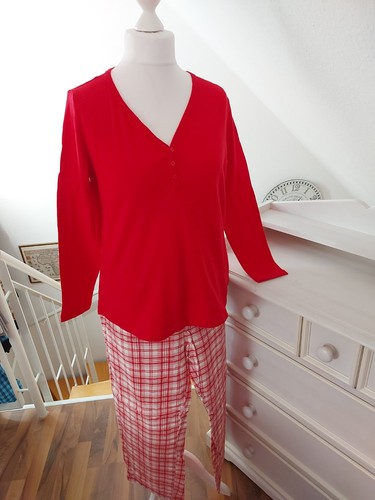 Tchibo pyjama damen rot - pyjama, 44-46