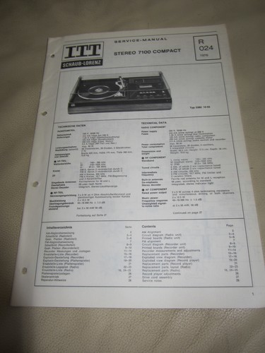 Service manual für - für, stereo