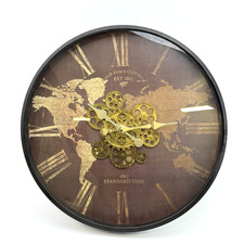Industrial wanduhr weltkarte - industrial,