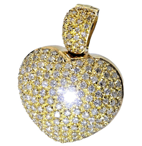 Anhänger gold herz diamanten - gold,