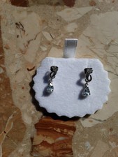 Ohrringe, Ohrhänger, 585 Weißgold , Aquamarin, Diamanten, neuwertig