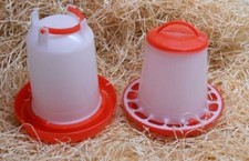 Hühnertränke + Futterautomat Set Geflügeltränke Hühner Tränke Küken Wachteln NEU