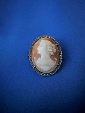 Kamee Anhänger Brosche Trachten Hochzeit Gold Art Deco Jugendstil Antik!