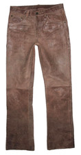 RABERG Herren- LEDERJEANS / Bootcut - Lederhose in antik- braun W30"/ L33"