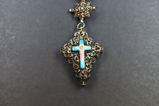 antiker Rosenkranz mit facettierten Granat- und Silber filigranen Kugeln um 1850