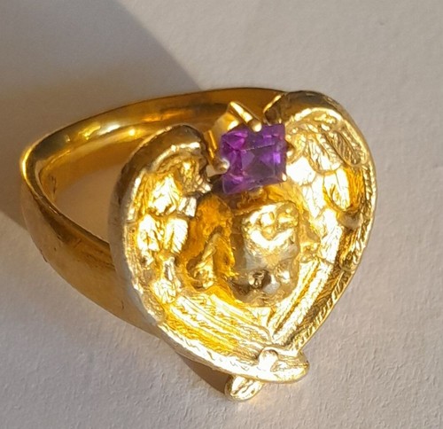 Goldring mit amethyst 750 - amethyst,,