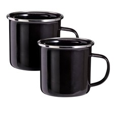 2x Emaille Becher 350 ml