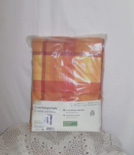 2 Vorhangschals mit Schlaufen 140 x 245, mehrfarbig kariert, Neu, TCM