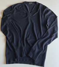 TOM FORD Herren Pullover mit V-Ausschnitt/ Men's navy v-neck sweater 52