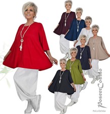 LAGENLOOK Tunika Glocken-Basic-Long-Shirt 42 44 46 48 50 52 54 56 58 PoCo Design