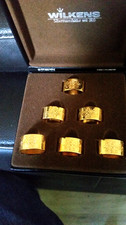 Wilkens 6 Goldene Serviettenringe OVP 1,3cm breit 1,6x2cm innen