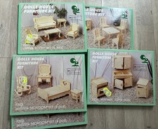 Puppenhaus Möbel Bausatz, alle 5 Zimmer zusammen, noch nicht verbaut