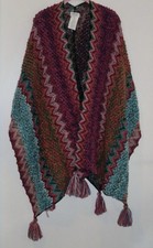 Curvy me Damen Stola Cape Poncho Strick Übergröße bunt Einheitsgröße neu