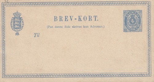 Danmark ganzsache berv kort - danmark;, berv-kort