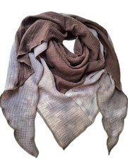 Batik xxl Musselin Dreieck Tuch taupe dunkelbraun Halstuch neu