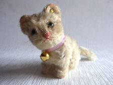 STEIFF KATZE "SUSI"  MOHAIR sitzend mit DREHKOPF 10 cm groß  ANFANG 1950er JAHRE