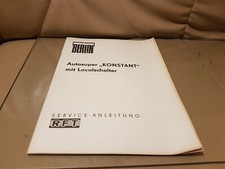 RFT Autosuper "Konstant" mit Localschalter Service Anleitung  Sternradio Berlin