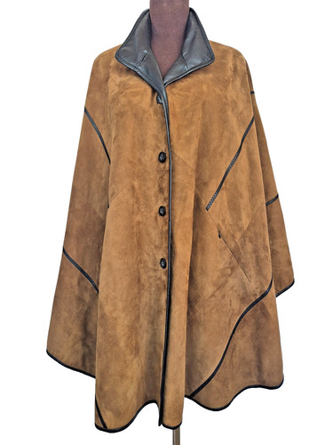 Neu echt leder - , cape