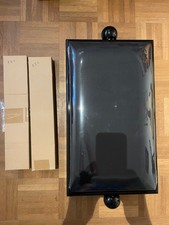 Klavierbank in schwarz, glanzpoliert mit schwarzem Polster/Cordstoff