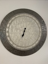 XXL Wanduhr m Strass Grau Marmor Like Art Deko 50cm Uhr