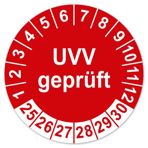 Prüfplakette uvv geprüft - uvv,