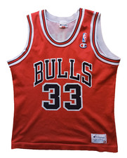 Scottie Pippen Chicago Bulls 90s Champion Trikot Jersey NBA rot red Vintage S